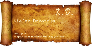 Kiefer Dorottya névjegykártya